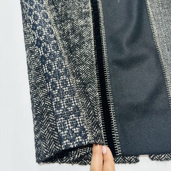 ETRO Women 44 US 8 Wool Gray Multi Pattern & Textured Pencil Skirt NWT $1,160 - Picture 3 of 10
